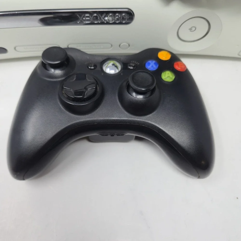 Microsoft Xbox 360 White Console Bundle Tested 14gb HDD 203W PSU Controller + AV